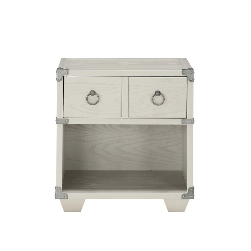 Table de chevet moderne à finition grise pour chambre à coucher et salon