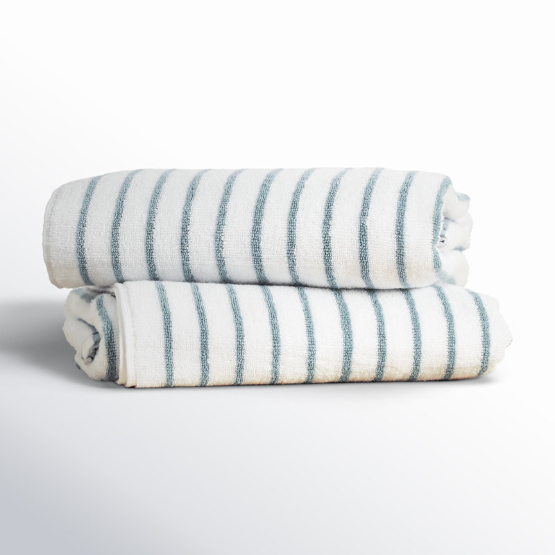 Serviette de plage 100% coton Carley Carley, Bleu clair