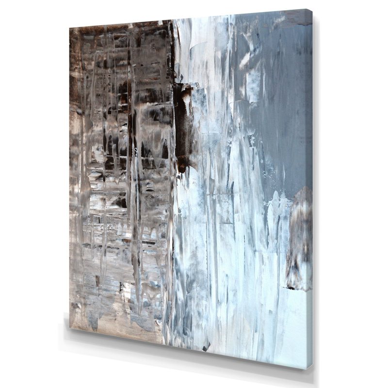Champs de couleurs dans les tons de gris et de brun II - Peinture sur toile, H 20 po x l 12 po x P 1 po, Toile tendue