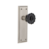 New York Plate with Crystal Black Door Knob