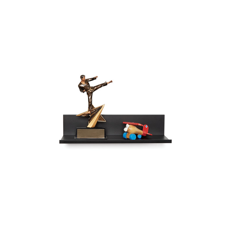 Aayat Metal Floating Shelf, Black, 3" H x 48" W x 5" D