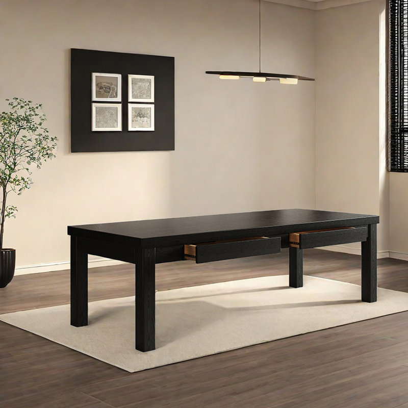 Ash Solid Wood Dining Table, 31.49" W x 78.74" L