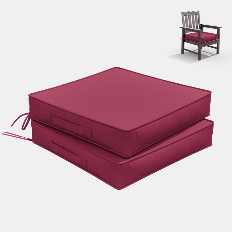 Outdoor 4” Seat Cushions And 22”X22” Outdoor Cushions Dining Seat Cushions , Fuchsia