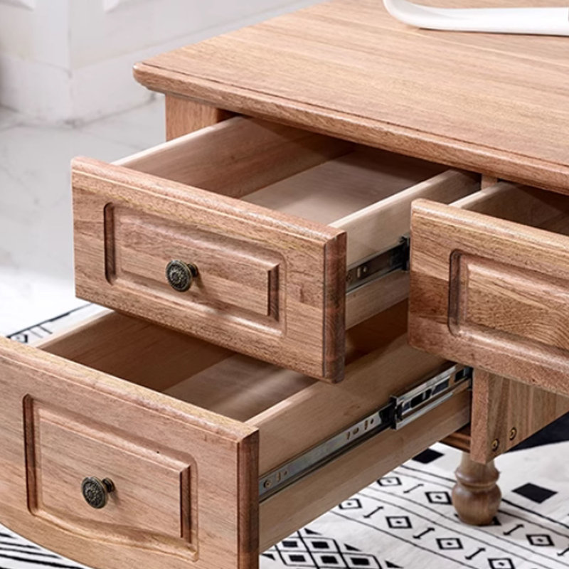 Bureau en bois de teck couleur naturelle