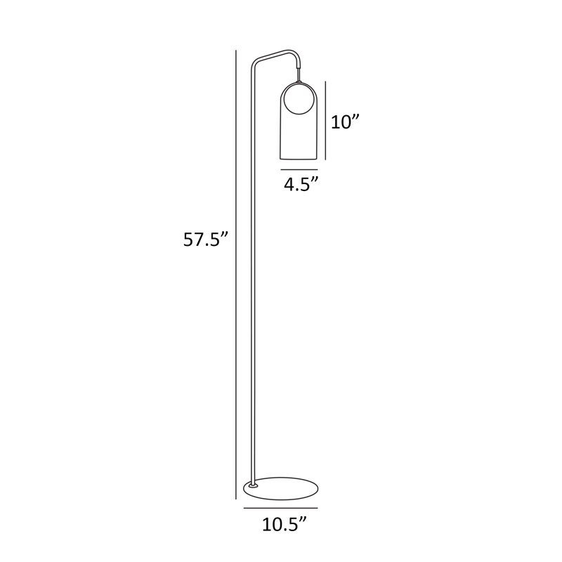Clara 57.5'' Silver Arched Floor Lamp