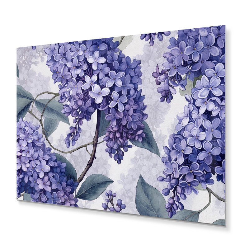 Mauve et gris lilas parfumées I - décoration murale florale en métal, H 24 po x l 32 po x P 1 po