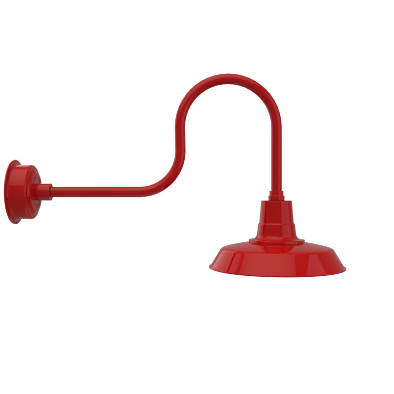 Luminaire de grange d’extérieur à del Haleigh, Rouge cerise, H 22,78 po x l 14 po x P 38 po