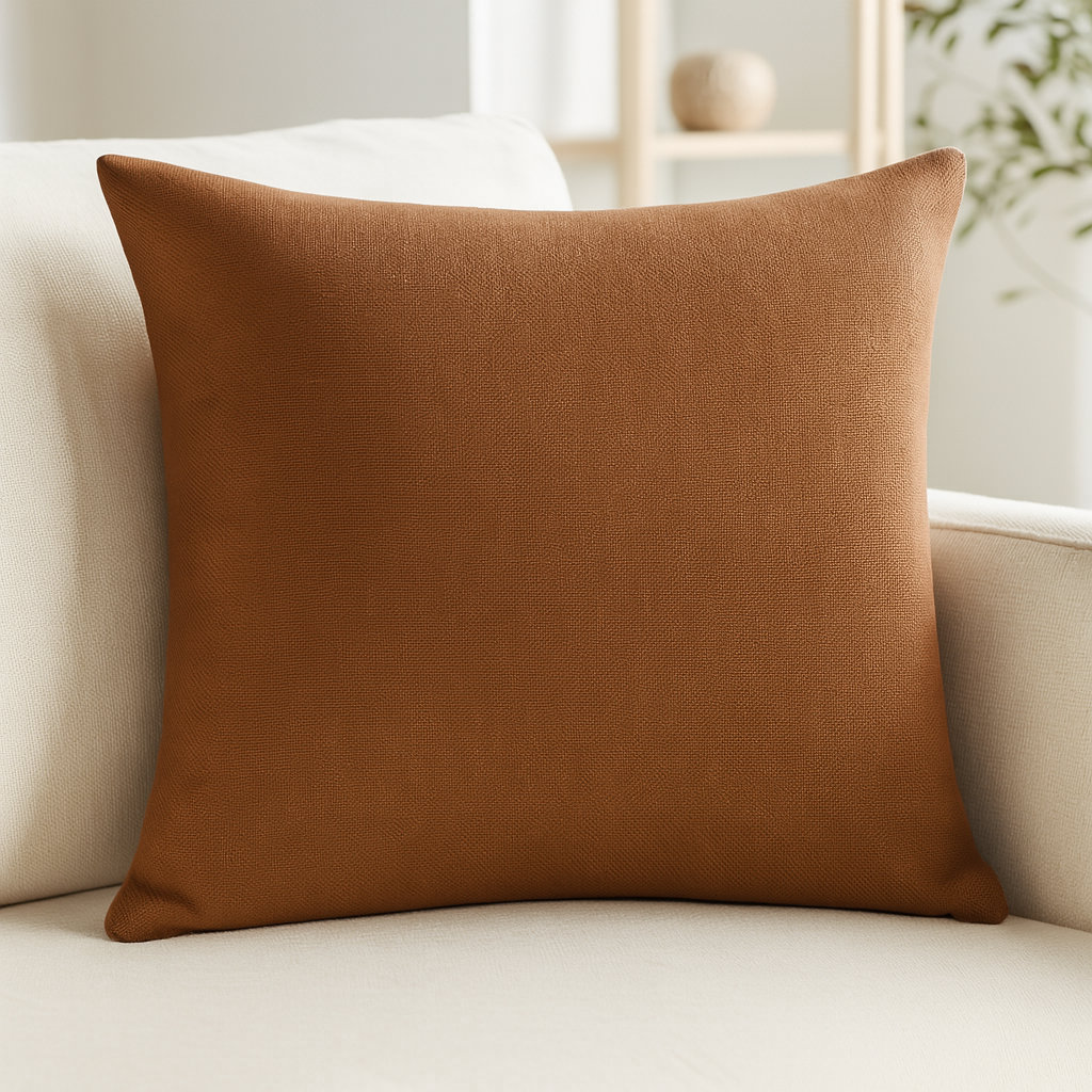 Linen Throw Square Pillow, Brown, Pillow Cover Only - No Insert