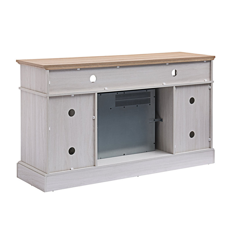 Console média avec rangement et portes en verre