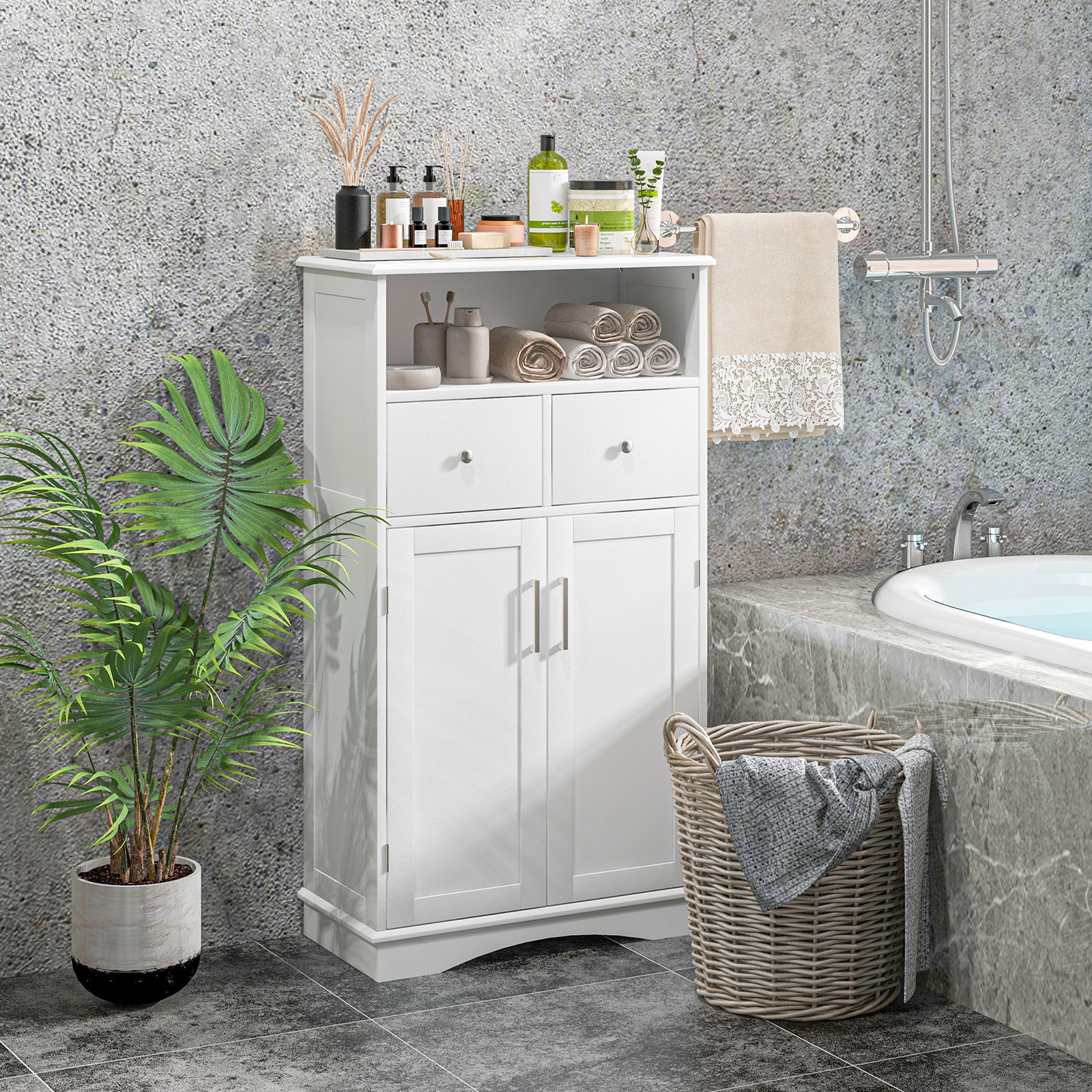 Latitude Run® Nixen Freestanding Bathroom Cabinet | Wayfair