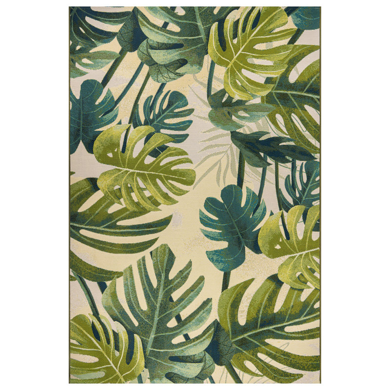 Tapis d'intérieur / extérieur Monstera, Rectangle 6 pi 6 po x 9 pi