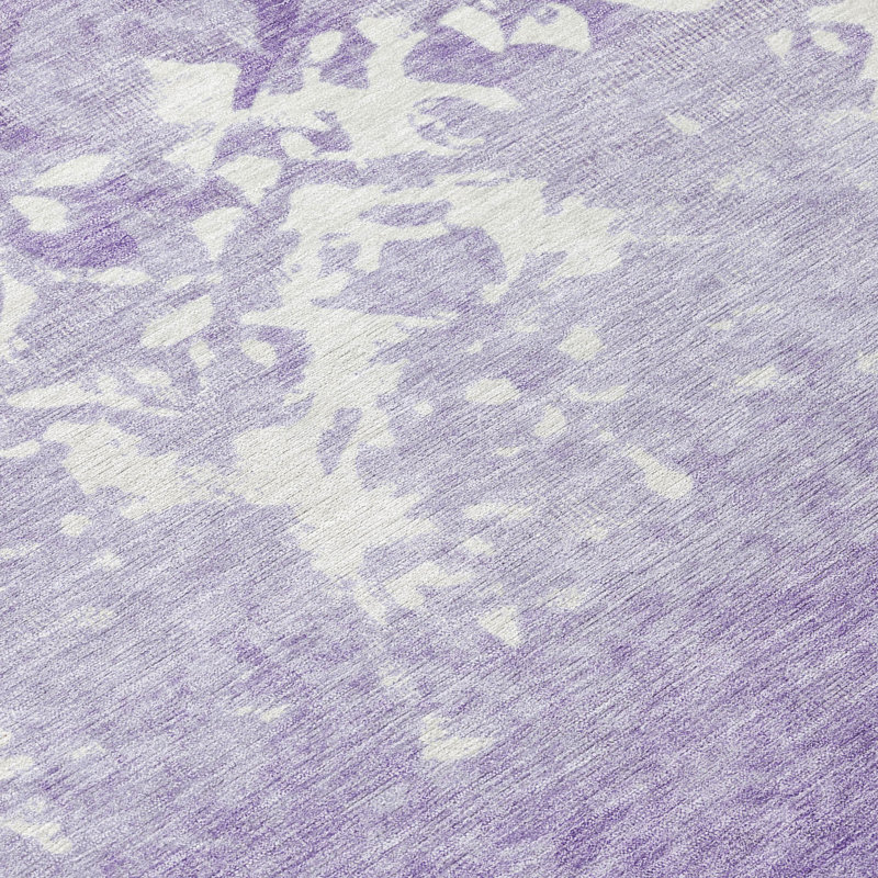 Machine Washable Indoor/Outdoor Xhevrie Purple Rug, Runner 2'3" x 7'6"