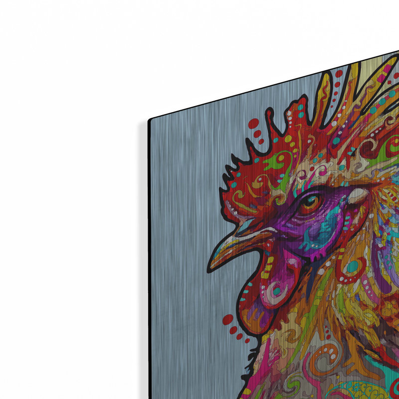 «Attentive Chicken» par Dean Russo, H 12 po x l 12 po