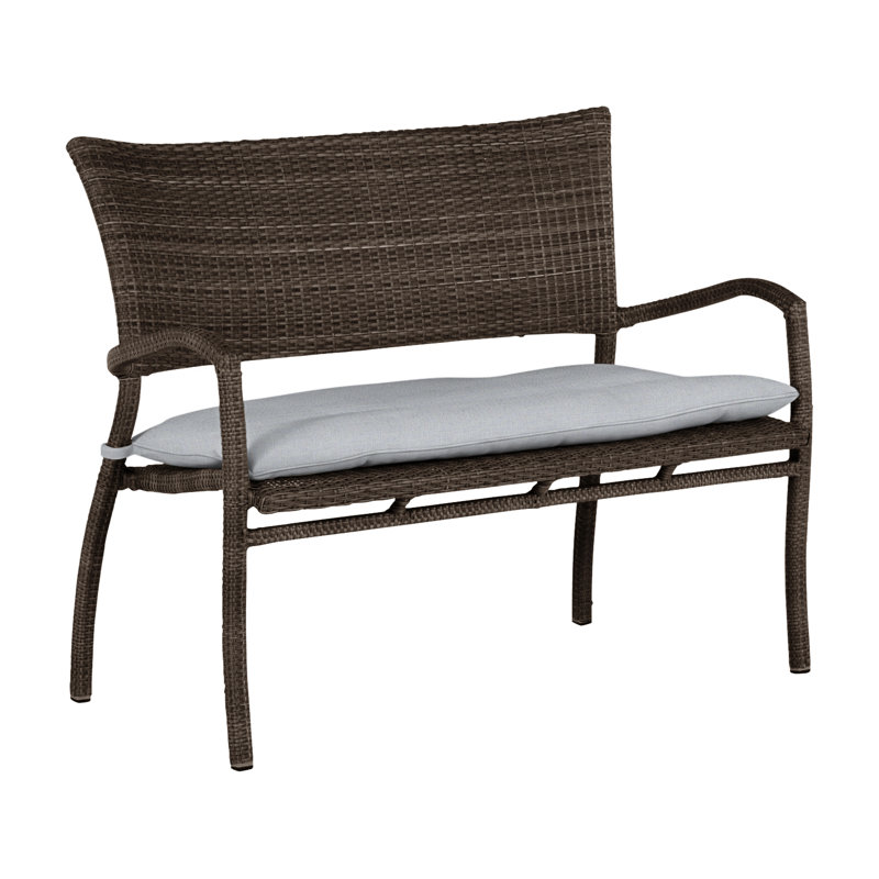 Banc tissé Skye - Noyer noir, Noyer noir, Welt, Lin chambray