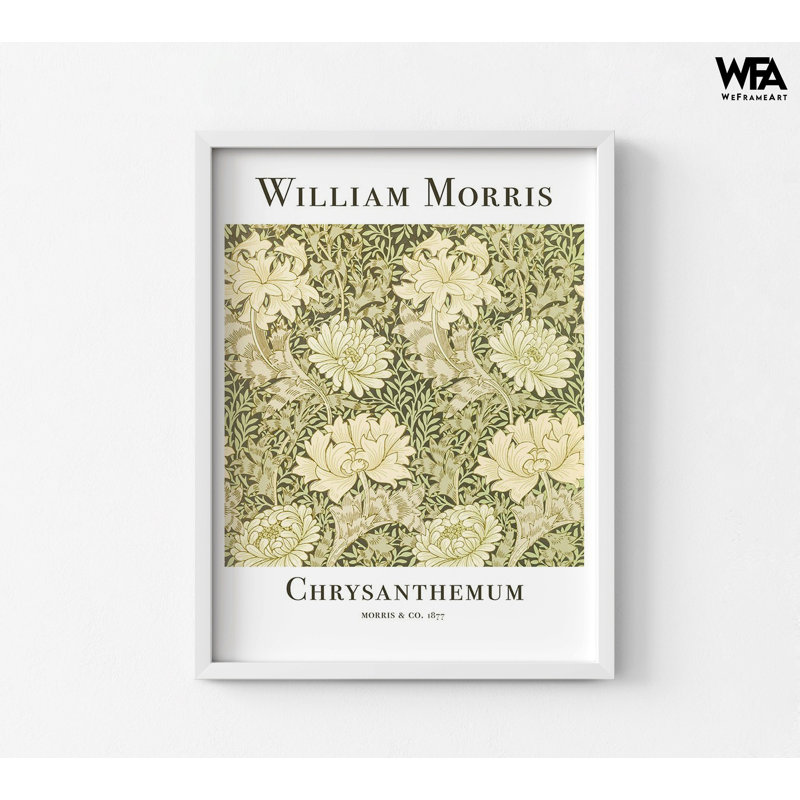 «Chrysanthemum» par William Morris, reproduction de motif floral, affiche de fleur classique, œuvre de William Morris, idée de cadeau d'anniversaire de grand-mère fleur