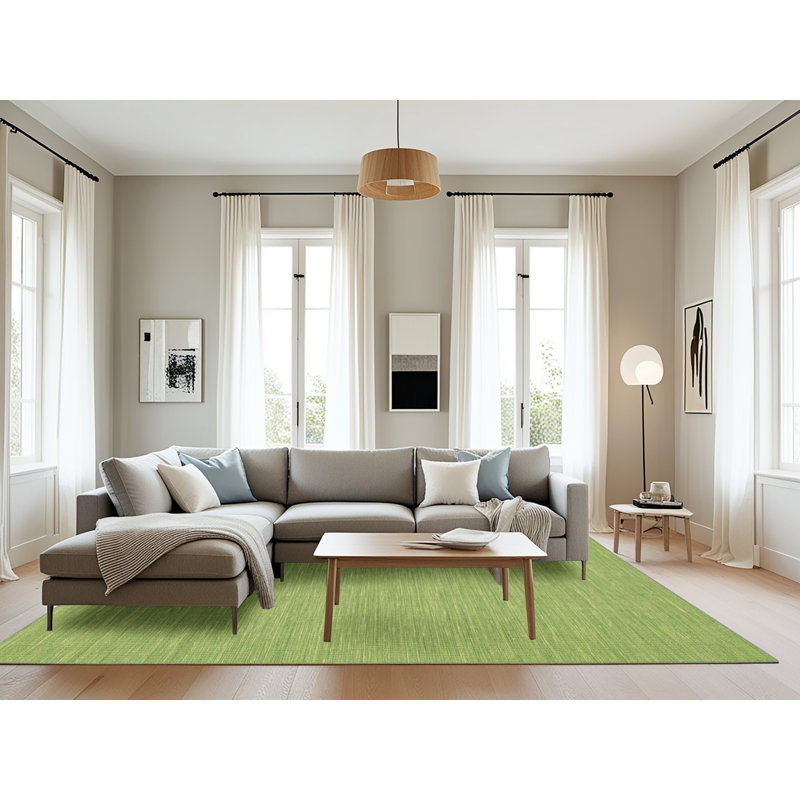 Tapis de zone vert contemporaine, Rectangle 8 pi 0 po x 10 pi 0 po