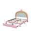 Lit tapissier arc-en-ciel, lit plateforme en velours avec tiroir Princess-1172322157