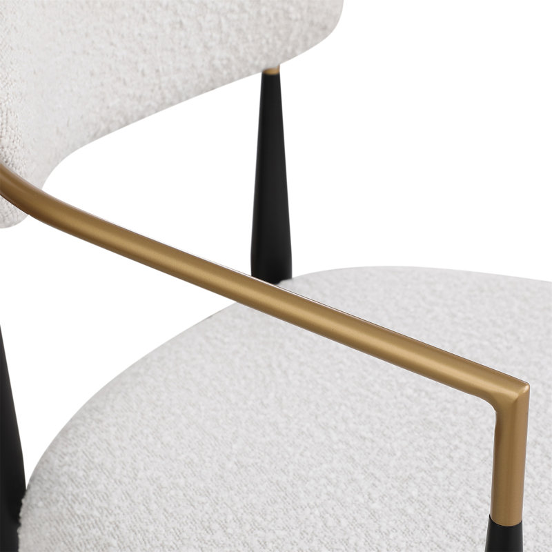 Barstools Set Of 2 Only Chairs, Not Including Tables, Boucle Beige, Black