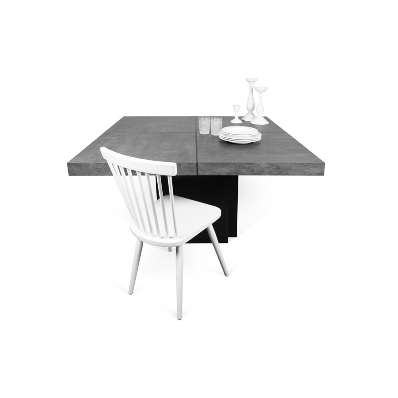 Table de salle à manger Jake, H 30 po x l 59 po x P 59 po, Gris / noir 