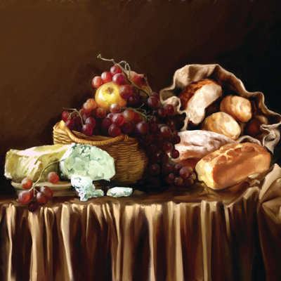 Stacked Bread - Wrapped Canvas Painting