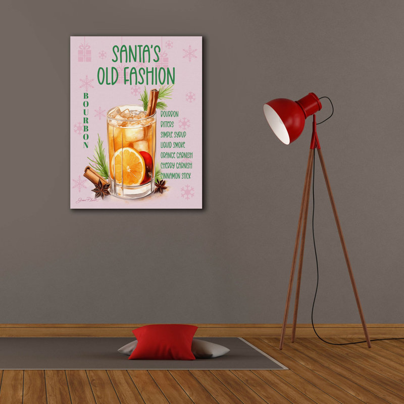 «Holiday Drinks E» par Jean Plout, art mural sur toile, H 34 po x l 26 po x P 1,5 po
