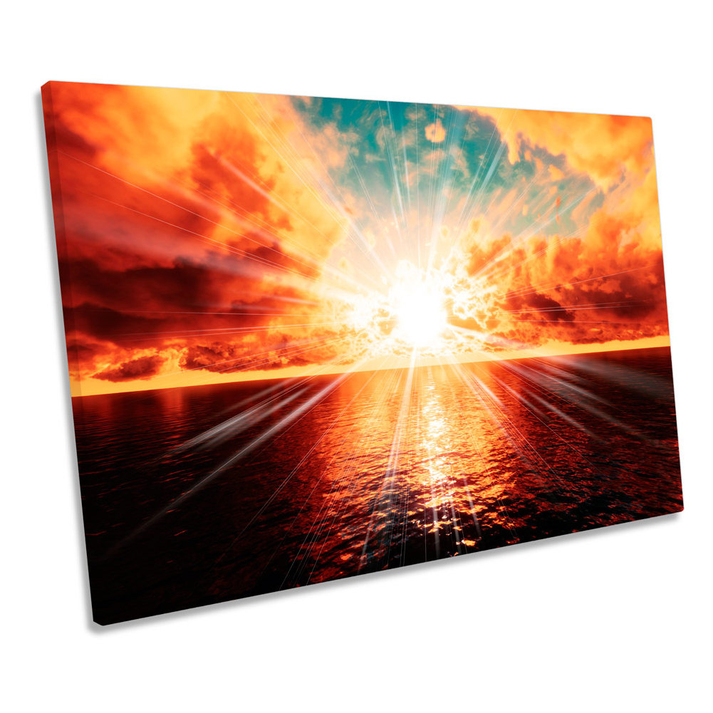 Sunset Seascape Ocean Scene - Wrapped Canvas Art Prints
