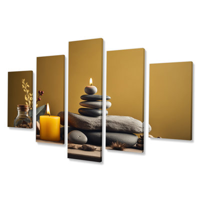 Reproduction d'art sur toile en pierre spirituelle - 5 panneaux