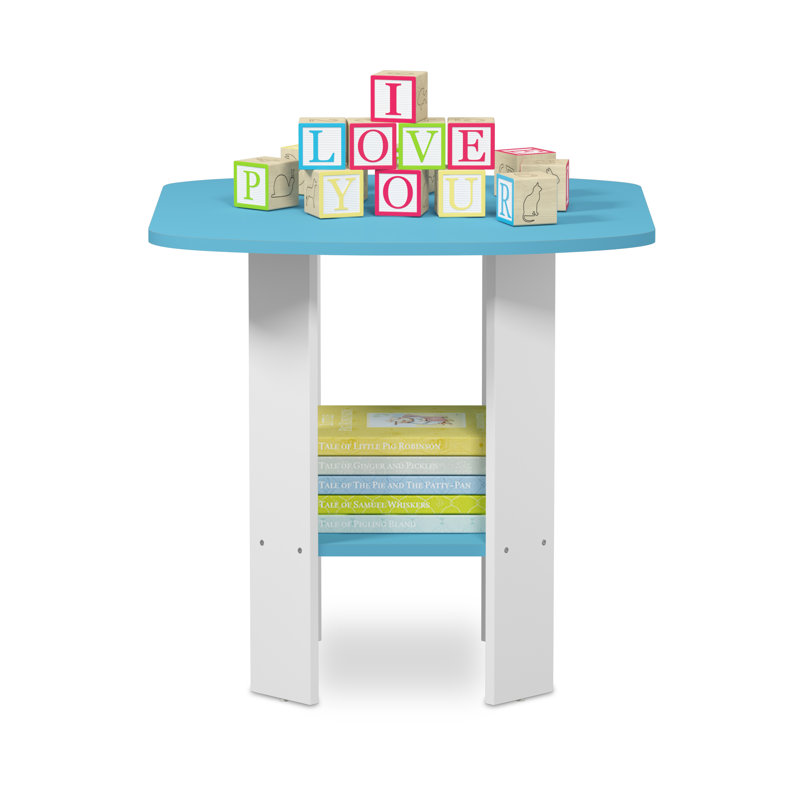 Alastair Side Table, Light Blue, White