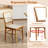 Set Of 4 Boho Dining Chairs With Teak Wood Structure & Footrests For Indoor Use