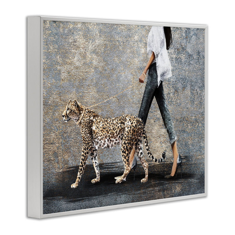  Art tendance, estampe numérique léopard par Svetlana Aleynikova, H 11 po x l 14 po, Giclée encadrée blanc bord de mer