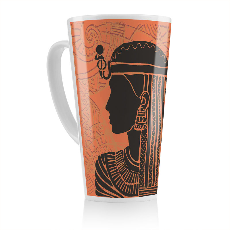 Egyptian Women On Latte Mug, Orange