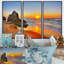 «Beautiful Sunrise by Beach in Tathra», reproduction sur toile flottante 3 pièces-1831369678-1831369679
