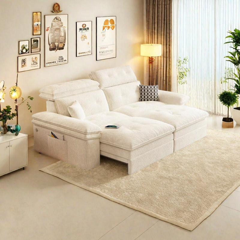 Stylish Telescopic Adjustable Power Sofa, 2, 33.07" H x 78.74" W x 41.73" D
