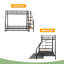 Lit superposé simple au-dessus de double avec lit gigogne et escalier de rangement-610477077