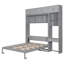 Grand lit escamotable mural avec bureau, armoire supérieure et tablettes de rangement - pliable et peu encombrant, gris-116689962-116689967