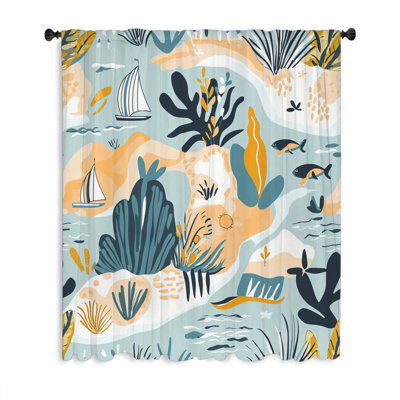Rideaux de plage, voilages naturels et voilages - 1 panneau
