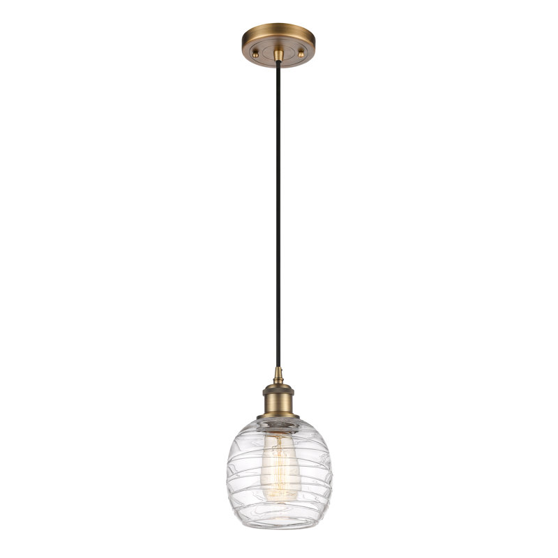Luminaire suspendu simple à 1 lumière Amila, Laiton brossé