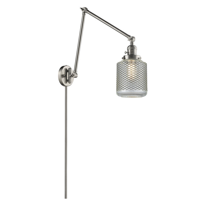 Iyana Swing Arm Sconce, 60 Watt Vintage Incandescent Bulb, Brushed Satin Nickel