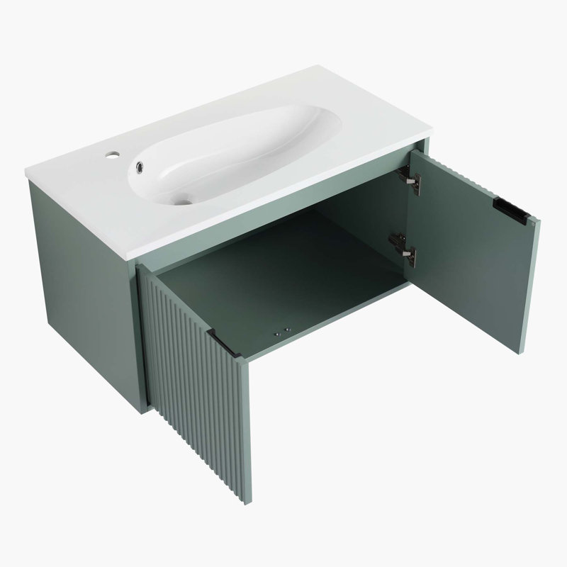 Meuble-lavabo flottant 36 po avec lavabo en résine
