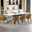 Ensemble de table de salle à manger extensible 102 po avec table en pierre frittée et 8 chaises en similicuir-115160302-115160304