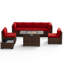 Ensemble de conversation en osier / rotin Bhairavi avec coussins et foyer-1260238712-1224919913