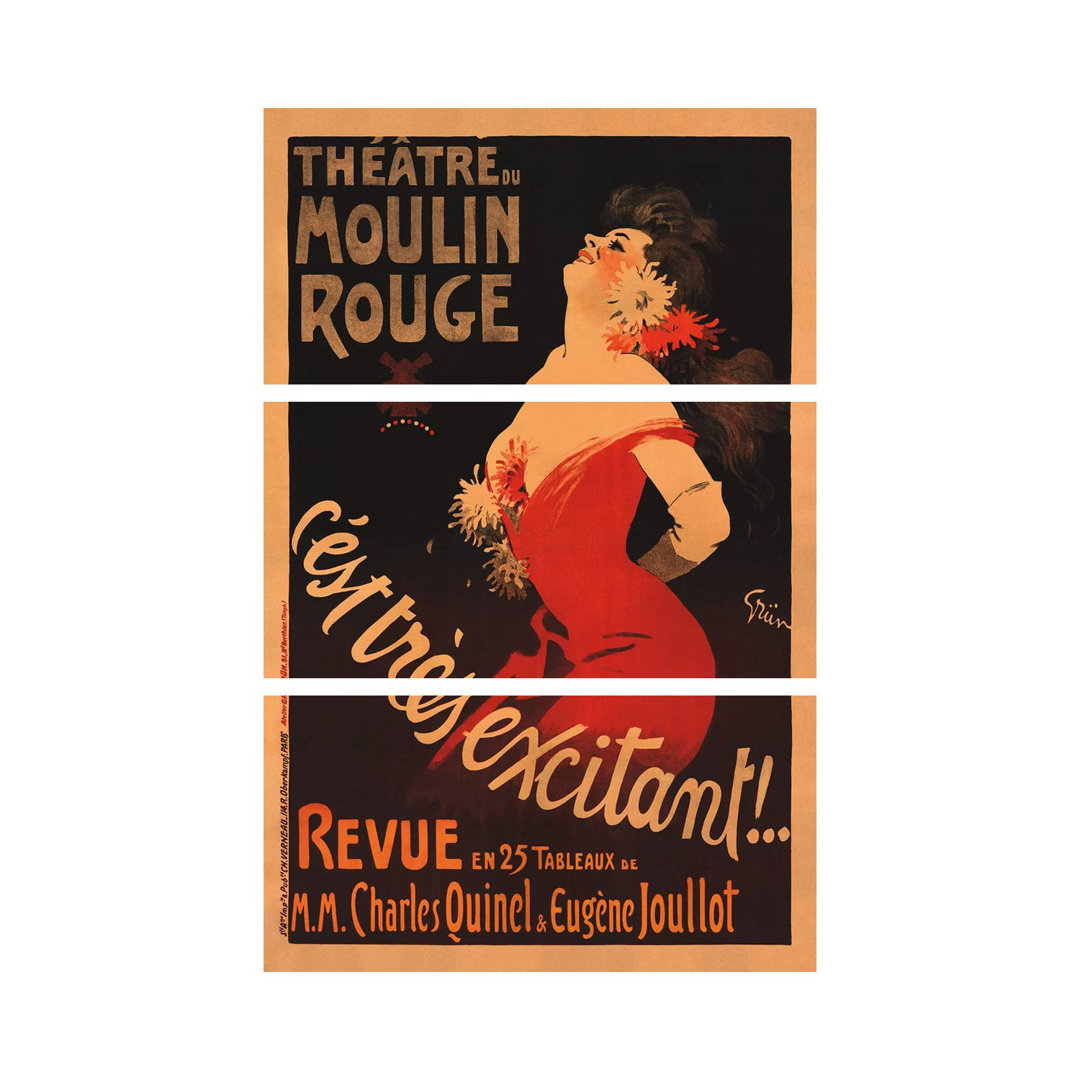 Theatre Du Moulin Rouge, C'est Très Excitant Advertisement, 1911 von Jules Alexandre Grun - No Frame Gallery-Wrapped Can...