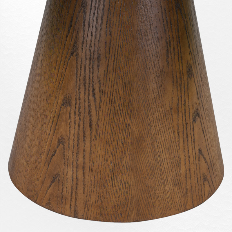 Ignotas Round 46.52'',Dining table,Kitchen table,Pedestal dining table with wood frame, White Marble/Brown