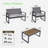 4-piece Patio Furniture Set Outdoor Balcony Porch Garden Backyard Lawn Furniture Acacia Wood Table Top, Brown-1561291813