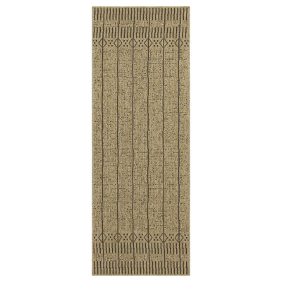 Jute/Black 2 Ft. 7 In. X 7 Ft. 3 In. Indoor/Outdoor Area Rug