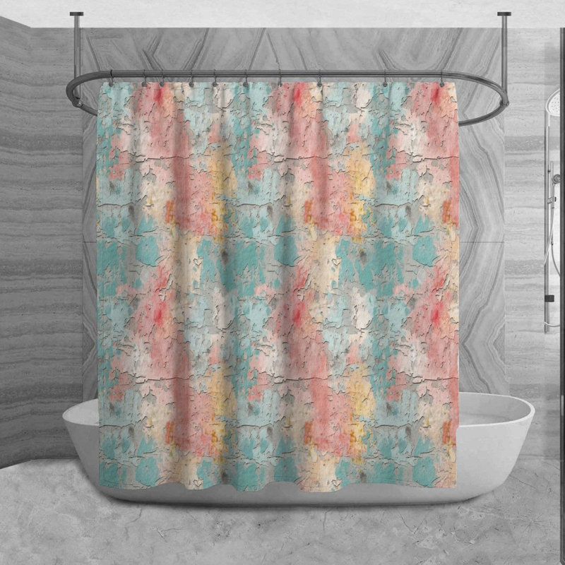 Décoration de salle de bain bleu rétro, H 93 po x l 70 po