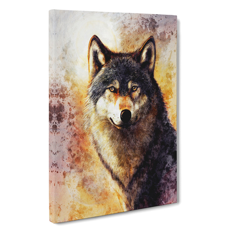 Wolf Painting No.2 - Wrapped Canvas, 50cm H x 35cm W x 3cm D