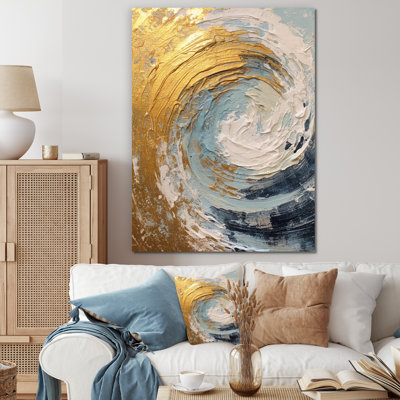 Nébuleuse spirale dorée et bleue