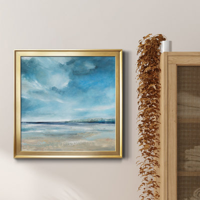 Nuage et soleil - Peinture sur toile encadrée