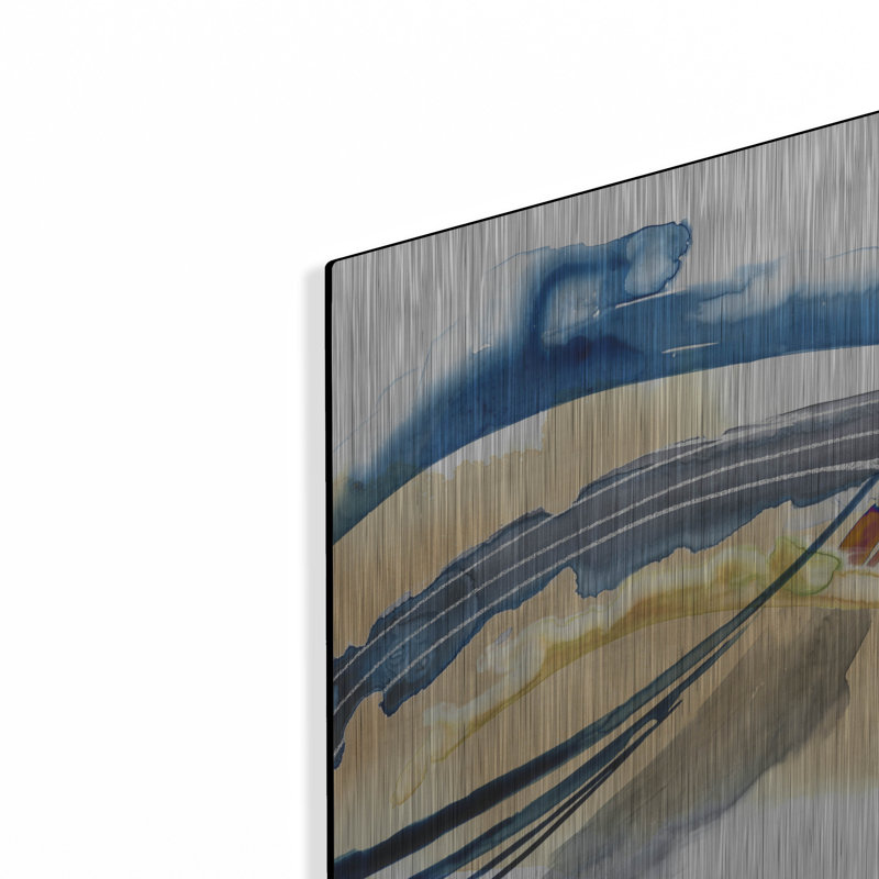 «Soundwaves II» par Grace Popp, verre d'art mural en métal, H 12 po x l 16 po